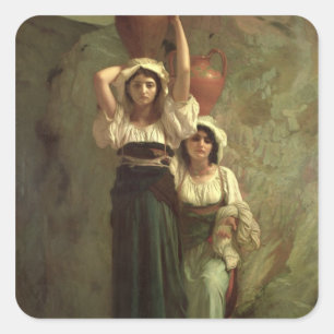 The Girls of Alvito, 1855 Square Sticker