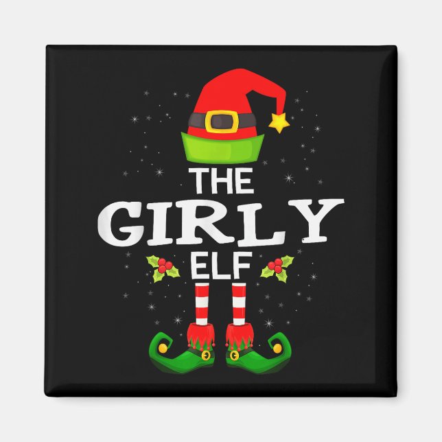 The Girly Elf Christmas Family Matching Pajama  Magnet (Front)