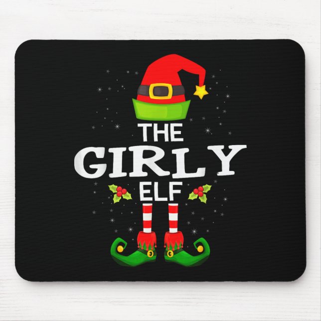 The Girly Elf Christmas Family Matching Pajama  Mouse Pad (Front)
