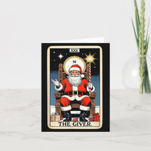 The Giver Santa Tarot Card Style Christmas Graphic