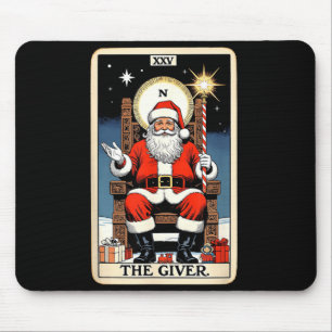 The Giver Santa Tarot Card Style Christmas Graphic Mouse Pad