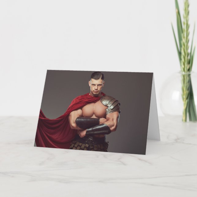 The Gladiator Gay Greetings Card (Front)