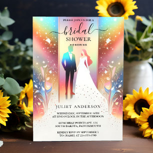 The Glam Bright Pastel Ombre Glitter Bridal Shower Invitation