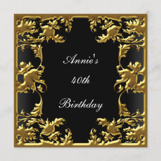 The Glamour Birthday Invitation Elegant Black Gold