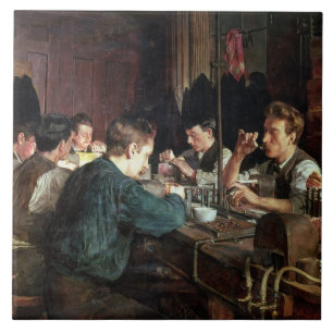 The Glass Blowers, 1883 (oil on canvas) Tile