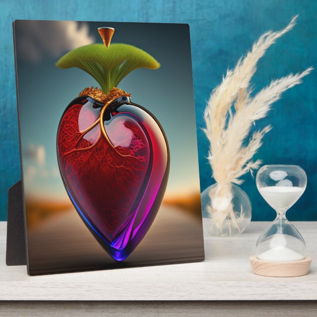 The Glass Heart | Digital Art Tabletop Plaque (Side)