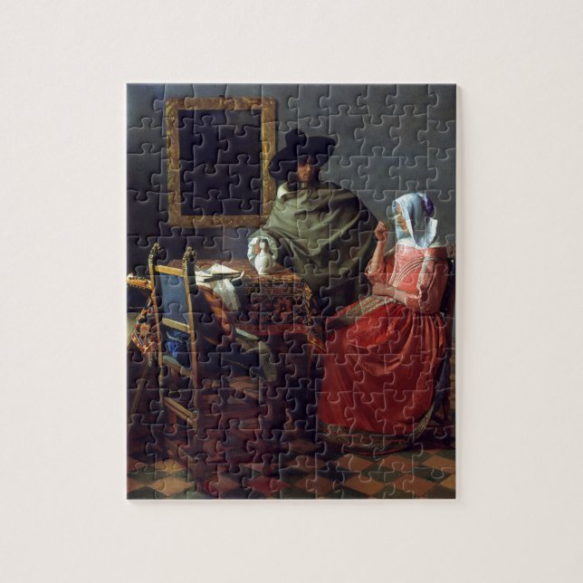 The Glass of Wine by Johannes Vermeer Jigsaw Puzzle (Vertical)