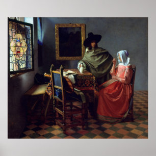 The Glass of Wine by Johannes Vermeer, Large Poster