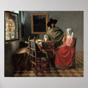 The Glass of Wine — Vermeer Poster