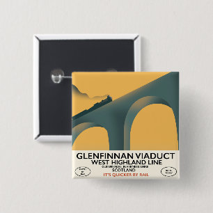 The Glenfinnan Viaduct Scotland. 15 Cm Square Badge