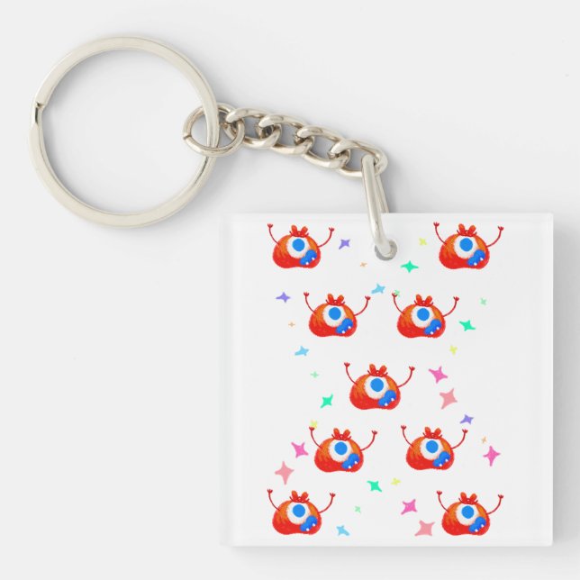 The Glitchy Stardust Monster Key Ring (Front)