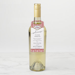 The Glitter Damask Las Vegas Wedding Collection Bottle Tag