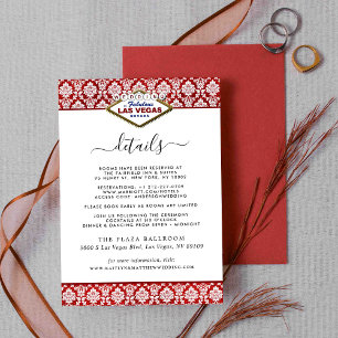 The Glitter Damask Las Vegas Wedding Collection Enclosure Card