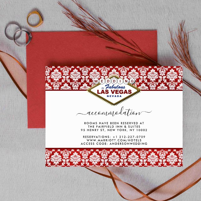 The Glitter Damask Las Vegas Wedding Collection Enclosure Card (Creator Uploaded)