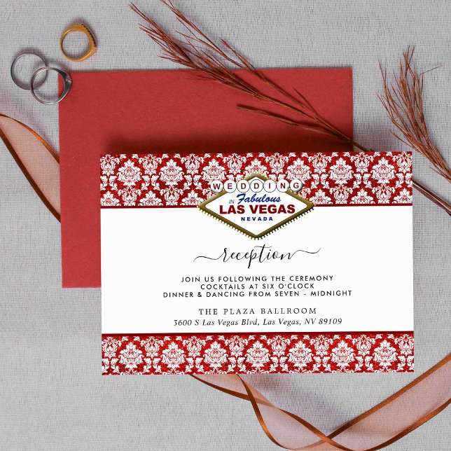 The Glitter Damask Las Vegas Wedding Collection Enclosure Card (Creator Uploaded)