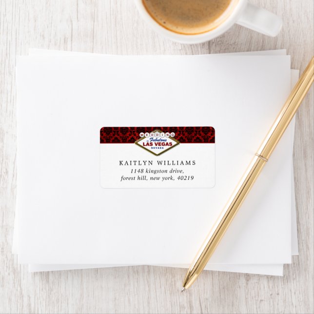 The Glitter Damask Las Vegas Wedding Collection Label (Insitu)