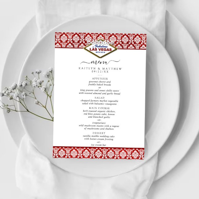 The Glitter Damask Las Vegas Wedding Collection Menu (Creator Uploaded)