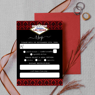 The Glitter Damask Las Vegas Wedding Collection RSVP Card