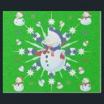 The Glittery Christmas Snowman - Wrapping Paper<br><div class="desc">This design features a white and blue snowflake,  coloured snowflakes and lots of snowmen dressed for a cold Christmas season. A glitter was added to this design. This Christmas gift wrap comes in assortment of colours,  styles and sizes.</div>