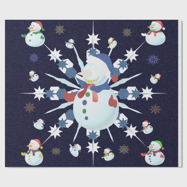 The Glittery Christmas Snowman - Wrapping Paper (Flat)