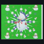 The Glittery Christmas Snowman - Wrapping Paper<br><div class="desc">This design features a white and blue snowflake,  coloured snowflakes and lots of snowmen dressed for a cold Christmas season. A glitter was added to this design. This Christmas gift wrap comes in assortment of colours,  styles and sizes.</div>