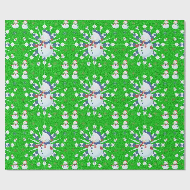 The Glittery Christmas Snowman - Wrapping Paper (Flat)
