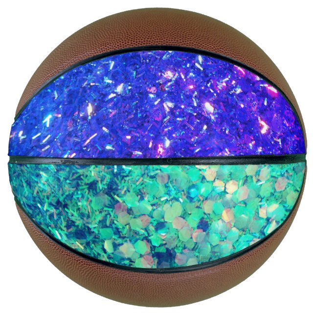 The Glitz Glitter Aqua Purple Full size Basketball (Front)