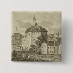The Globe Theatre on the Bankside as it appeared i 15 Cm Square Badge