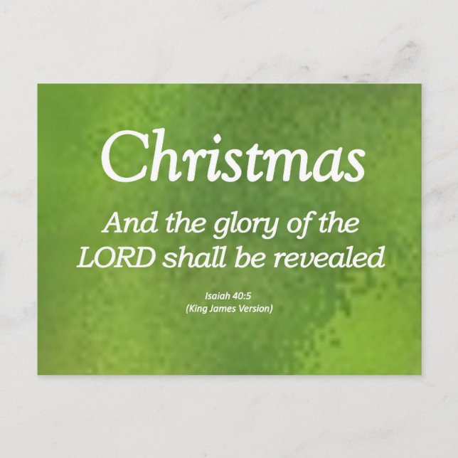 The Glory of God Shall be Revealed Isaiah 40-5 Postcard (Front)