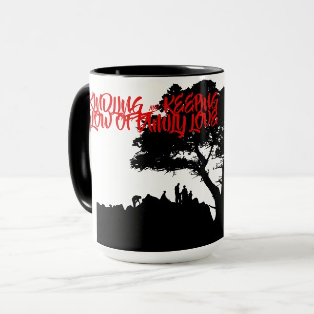 the GLOW OF FAMILY LOVE FAMILY TREE HEARTS Mug (Front Left)