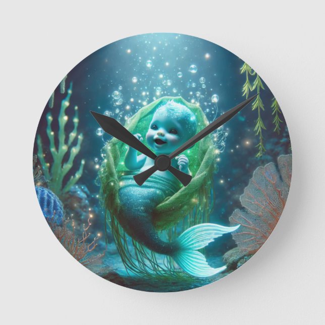 The glowing baby merchild round clock (Front)