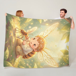 The Glowing Wanderer and the Art of Nectar Fleece Blanket