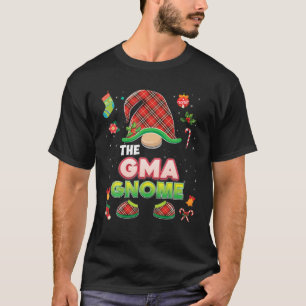 The Gma Gnome Buffalo Plaid Matching Christmas Paj T-Shirt
