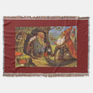 The Gnome King's Visit Cosy Colourful Throw Blanke Blanket