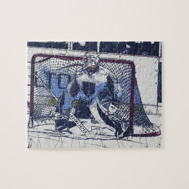 The Goal Keeper - Ice Hockey Goalie Jigsaw Puzzle (Horizontal)