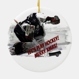 The Goaltender - Hockey Player Ceramic Ornament