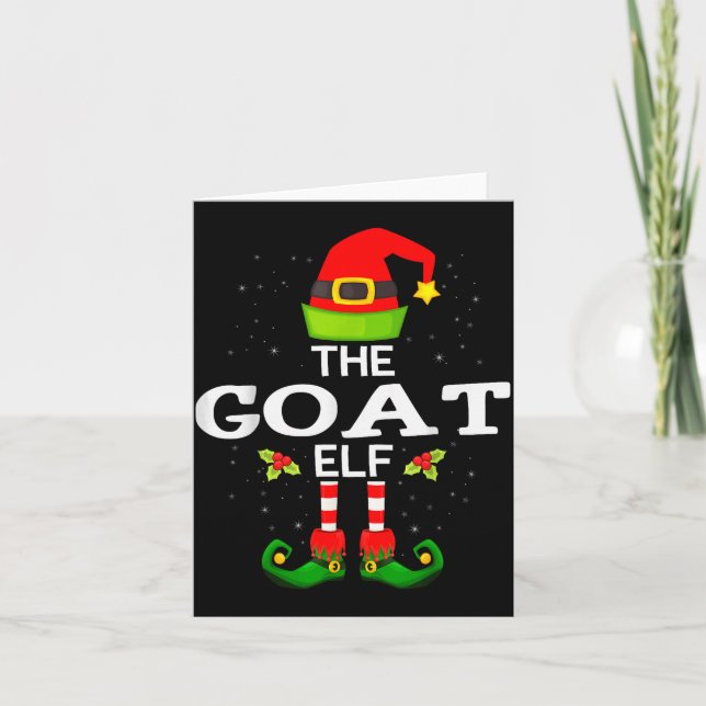 The Goat Elf Christmas Family Matching Pajama  Card (Front)
