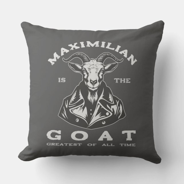 The GOAT (Greatest Of All Time) With Your Name Cushion (Front)