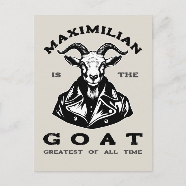 The GOAT (Greatest Of All Time) With Your Name Postcard (Front)