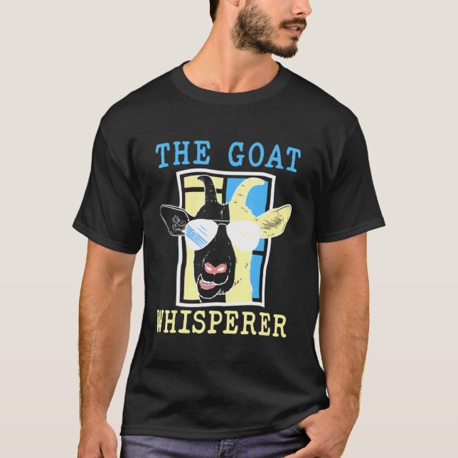 The Goat Whisperer Funny Cool Goat With Sunglasses T-Shirt (Front)