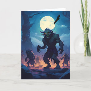 The Goblin Shuffle Halloween Holiday Card