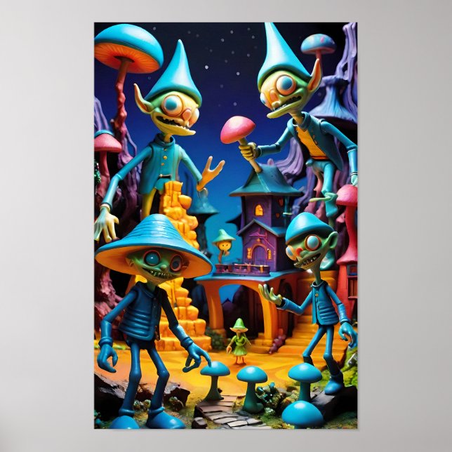The Goblins of Groll-Town - Ken Gauge Fantasy Art Poster (Front)