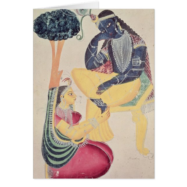 The God Krishna with his mortal love, Radha (Front)