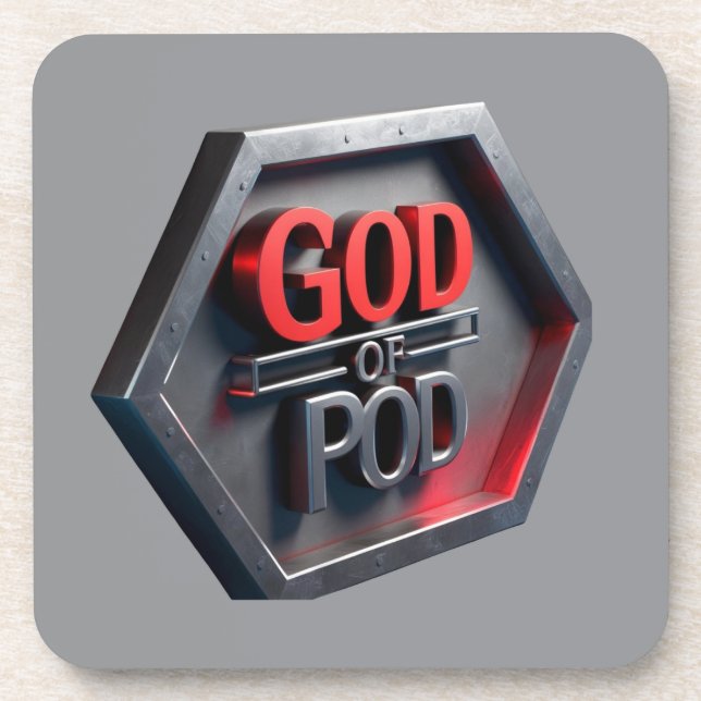 The God Of POD (Print On Demand) Coaster (Front)