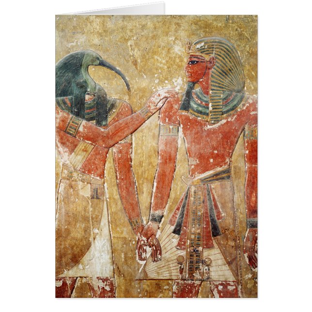 The god Thoth with Seti I  in the Tomb of Seti (Front)
