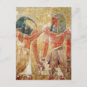 The god Thoth with Seti I  in the Tomb of Seti Postcard