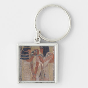 The Goddess Hathor placing the magic collar Key Ring