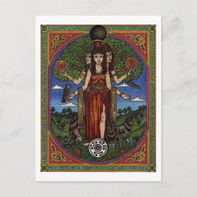 the goddess hecate (image and synbols) 001 t, gift postcard (Front)