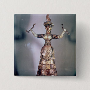 The Goddess of the Serpents 15 Cm Square Badge