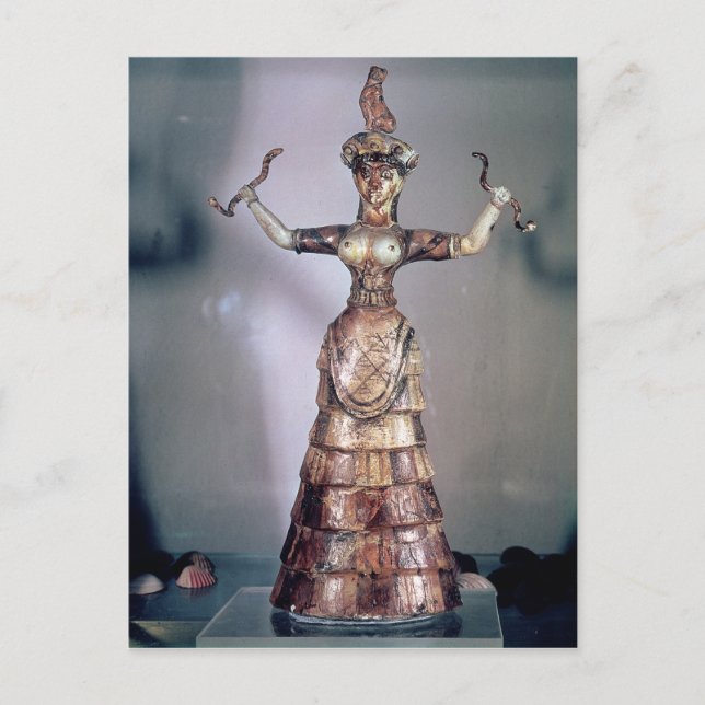 The Goddess of the Serpents Postcard (Front)